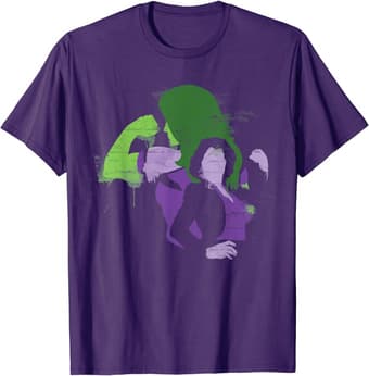 She-Hulk t-shirt / shop it <a href=    https://www.amazon.com/Marvel-Studios-She-Hulk-Jennifer-Walters/dp/B0B8FX6ZYN?ref_=ast_sto_dp&th=1&psc=1>here</a>%22 class=
