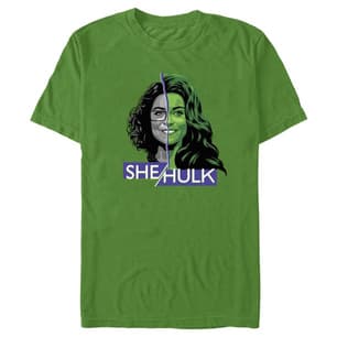 She-Hulk t-shirt / shop it <a href=    https://www.walmart.com/ip/Men-s-She-Hulk-Attorney-at-Law-Half-Lawyer-Half-Hero-Graphic-Tee-Kelly-Green-Medium/1041591668?fulfillmentIntent=Shipping>here</a>%22 class=