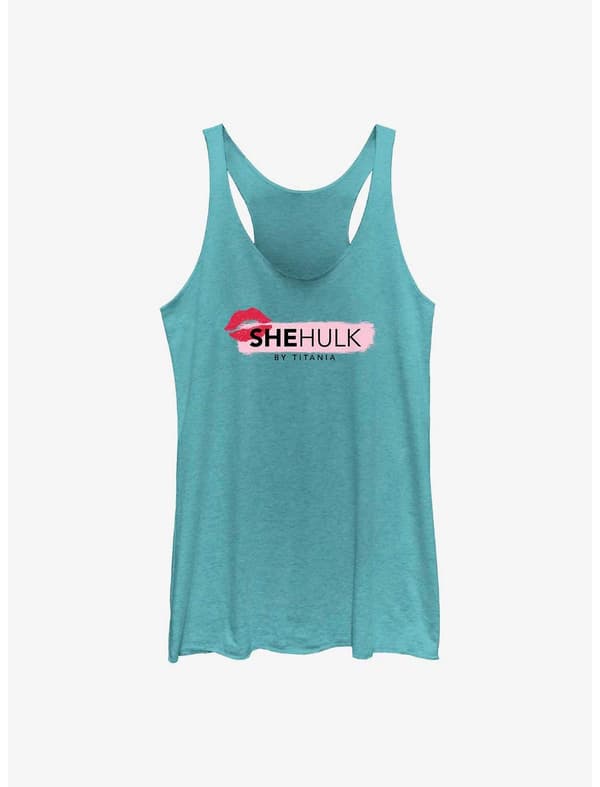 She-Hulk by Titania t-shirt / shop it <a href= https://www.hottopic.com/product/marvel-she-hulk-attorney-at-law-shehulk-by-titania-girls-tank/20002073.html>here</a>