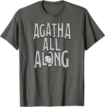 <a href=https://www.amazon.com/Marvel-WandaVision-Agnes-Agatha-T-Shirt/dp/B08XNZR9BS>Surprise Agatha All Along T-Shirt</a> / Amazon