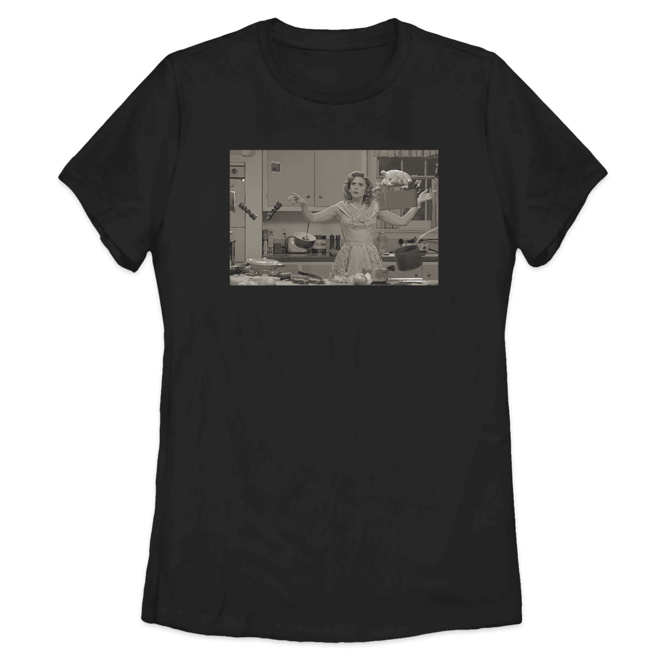 <a href=https://www.shopdisney.com/wanda-t-shirt-for-women-wandavision-6720106273122M.html>”Bewitching” T-Shirt</a> / Shop Disney